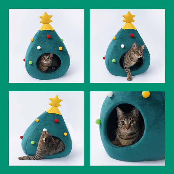 Weihnachtliches Katzenbett in 3 verschiedenen Größen - Auch für Hunde geeignet