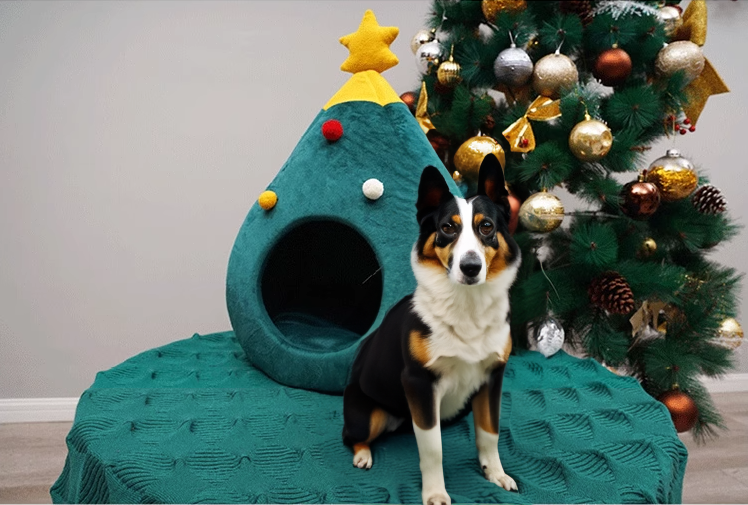 Weihnachtliches Katzenbett in 3 verschiedenen Größen - Auch für Hunde geeignet